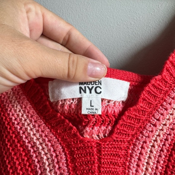 Madden NYC Crochet Tank Top in poppy red beach boho size L - Picture 3 of 5